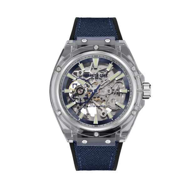 KENNETH COLE AUTOMATIC SKELETON DIAL SILICON STRAP MEN'S WATCH | KCWGR2136403