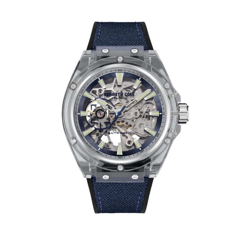 KENNETH COLE AUTOMATIC SKELETON DIAL SILICON STRAP MEN'S WATCH | KCWGR2136403