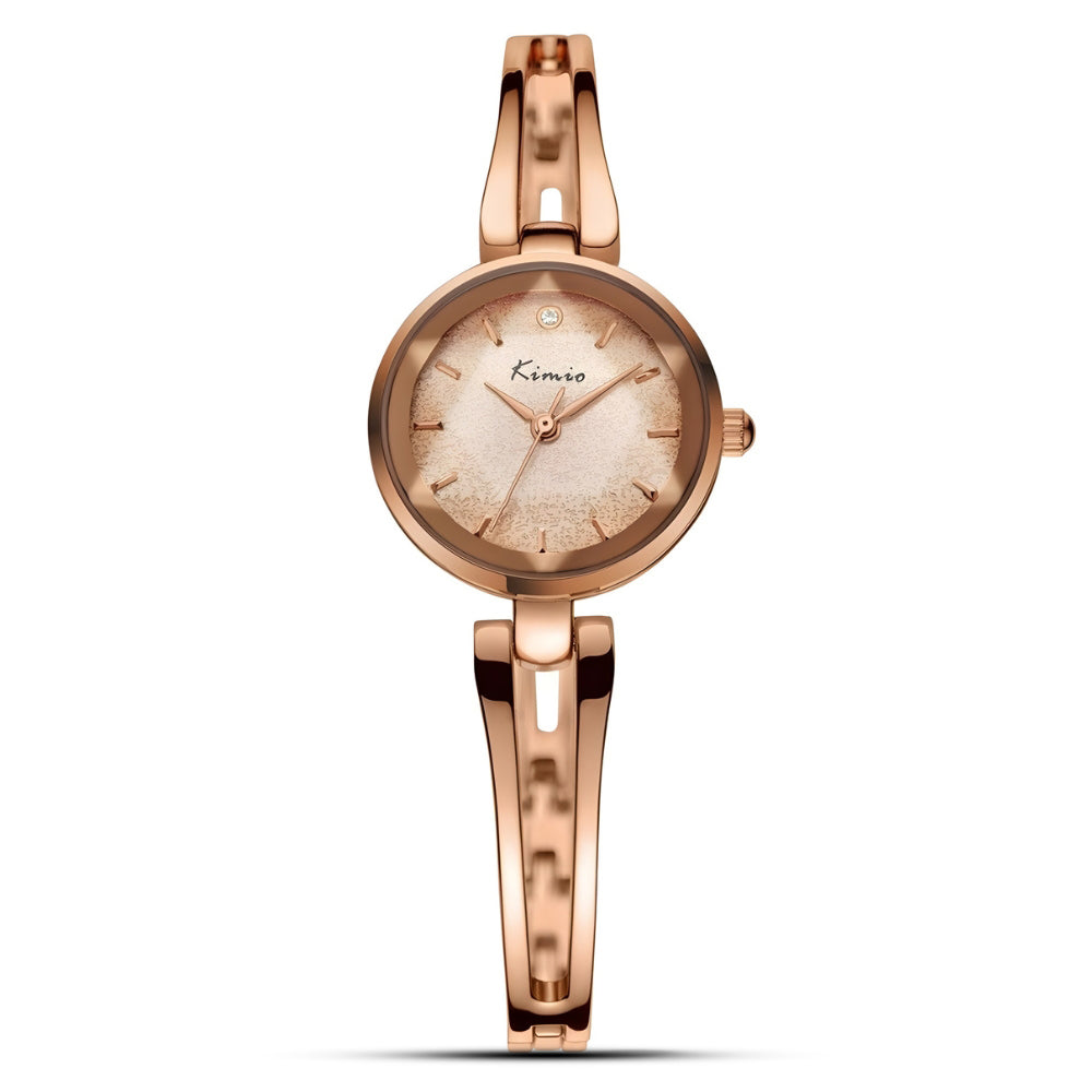 KIMIO Diamond Glass Brown Dial Ladies Watch | KW6033S