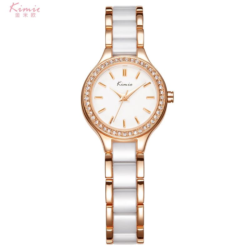 Kimio Two-Tone Pearl white Dial Ladies Watch KW6121S-RG0101