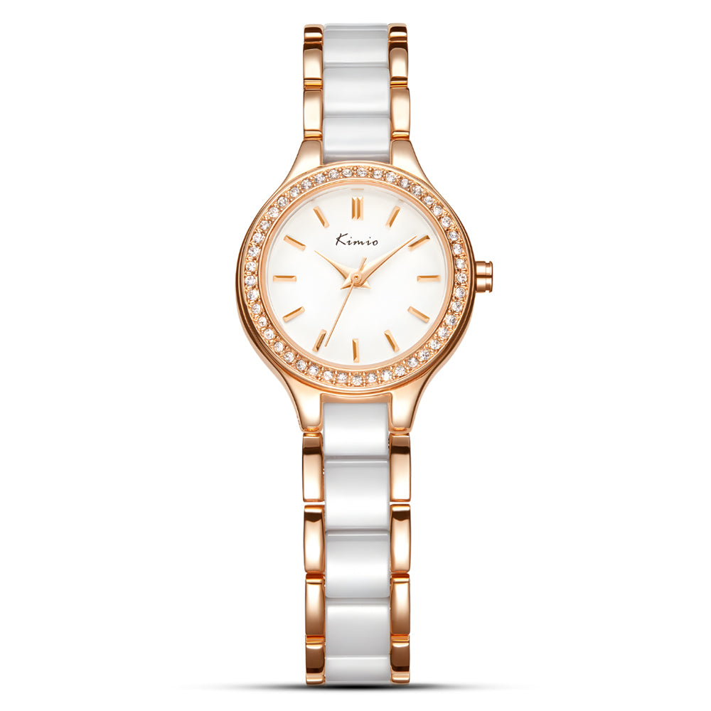 Kimio Two-Tone Pearl white Dial Ladies Watch KW6121S-RG0101
