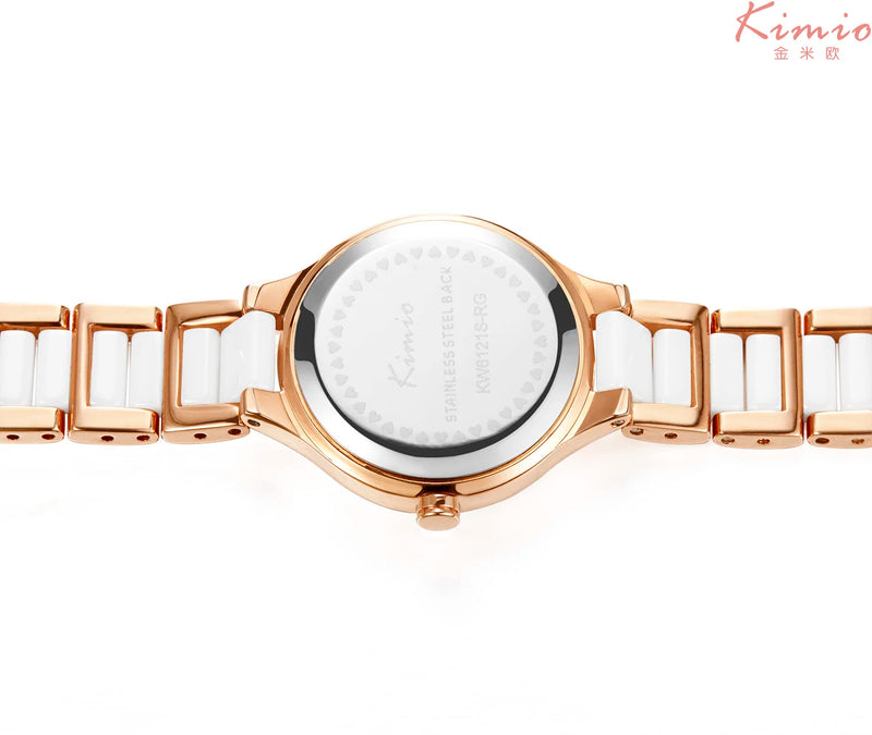 Kimio Two-Tone Pearl white Dial Ladies Watch KW6121S-RG0101