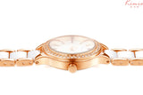 Kimio Two-Tone Pearl white Dial Ladies Watch KW6121S-RG0101