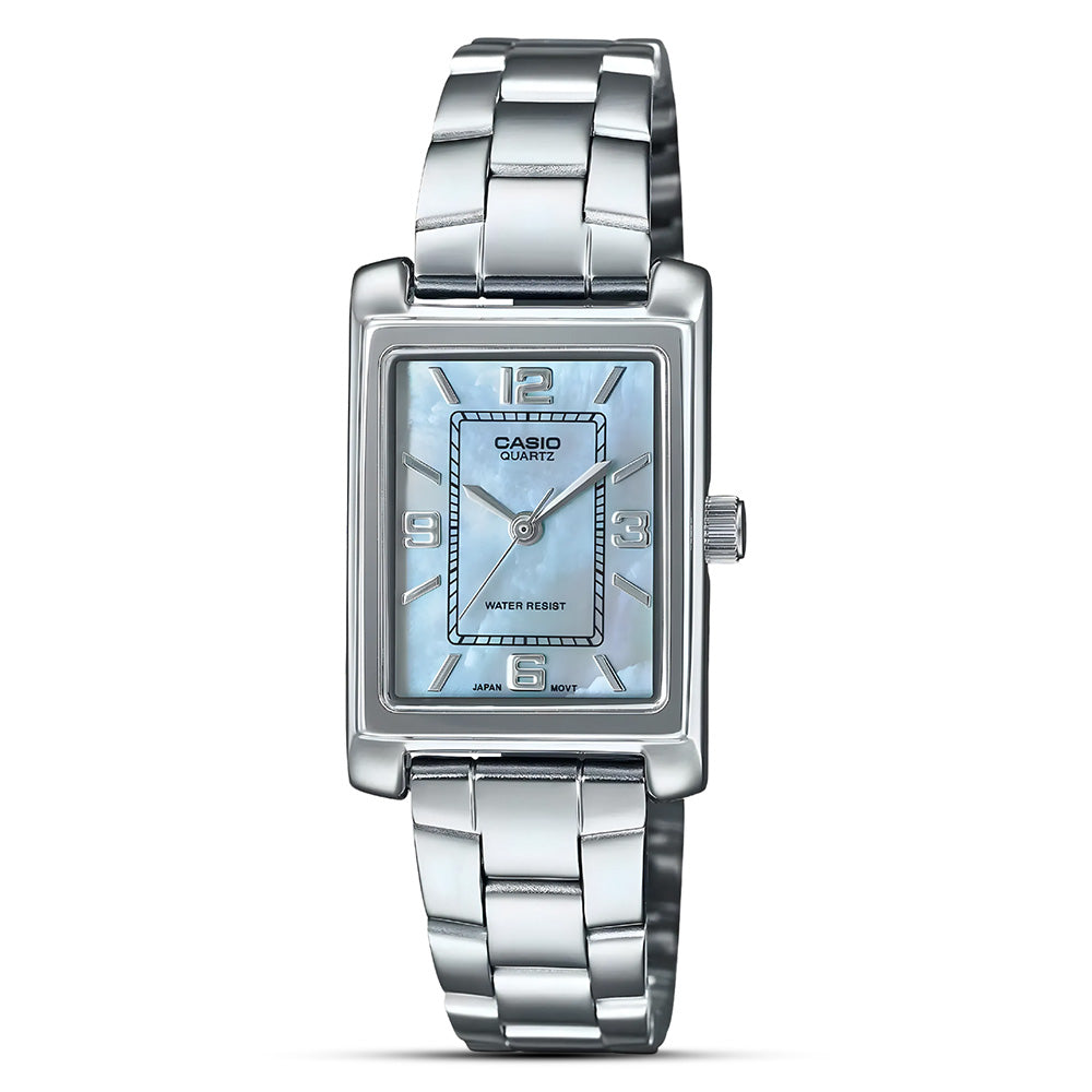 Casio Blue Rectangle Dial Ladies Watch LTP-1234DS-2ADF