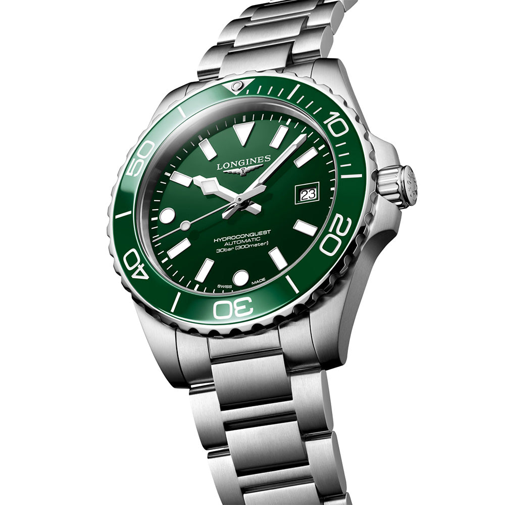 Longines Hydroconquest 42mm Green Dial Automatic Watch | L37884066