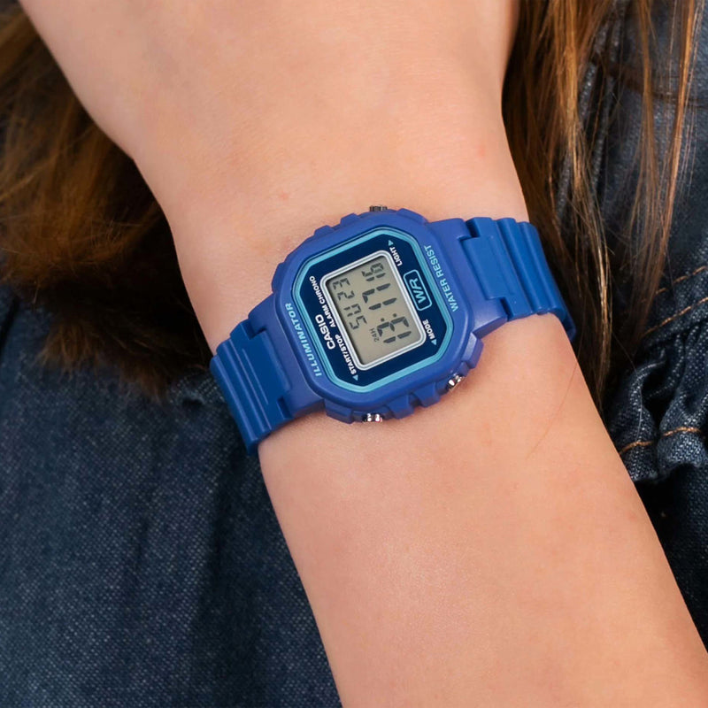 CASIO ILLUMINATOR BLUE RESIN STRAP LADIES WATCH | LA-20WH-2ADF