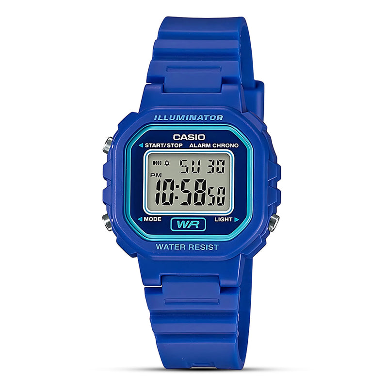 CASIO ILLUMINATOR BLUE RESIN STRAP LADIES WATCH | LA-20WH-2ADF