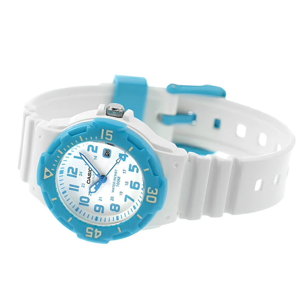 CASIO ANALOGUE WHITE RESIN STRAP WOMAN'S WATCH LRW-200H-2BVDF