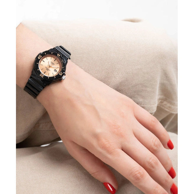 Casio Analogue Black Resin Strap Ladies Watch | LRW-200H-9E2VDF