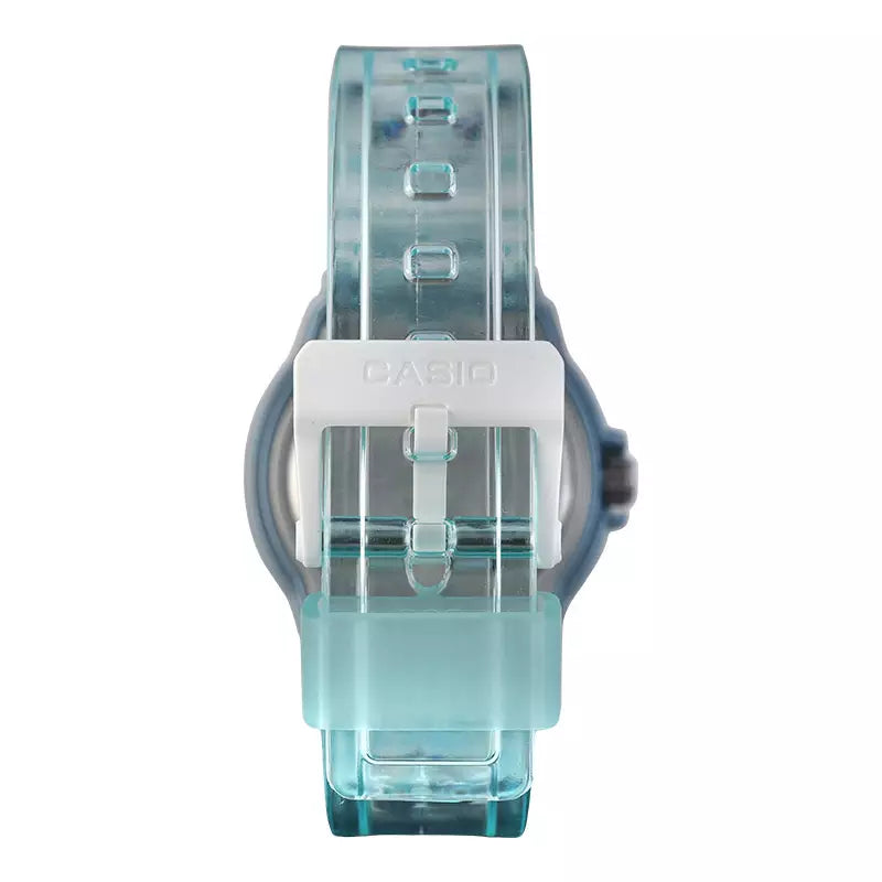 CASIO ANALOGUE TRANPERANT BLUE RESIN STRAP LADIES WATCH | LRW-200HS-2EVDF