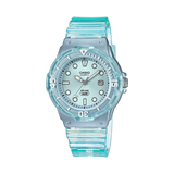 CASIO ANALOGUE TRANPERANT BLUE RESIN STRAP LADIES WATCH | LRW-200HS-2EVDF