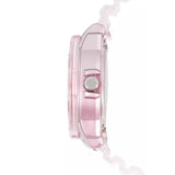 CASIO ANALOGUE TRANPERANT PINK RESIN STRAP LADIES WATCH | LRW-200HS-4EVDF