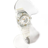 CASIO ANALOGUE TRANPERANT WHITE RESIN STRAP LADIES WATCH | LRW-200HS-7EVDF