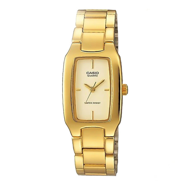 Casio Rectangular Champagne Dial Ladies Watch | LTP-1165N-9CRDF