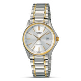 Casio Enticer Two Tone Silver Dial Ladies Watch | LTP-1183G-7ADF