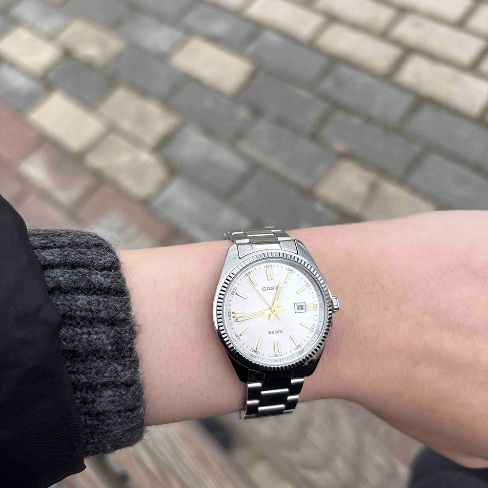 Casio Enticer Date Silver Dial Ladies Watch LTP-1302D-7A2VDF