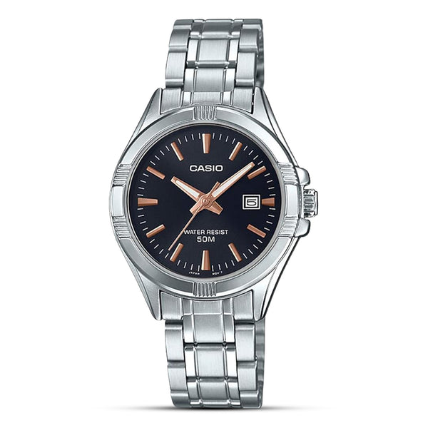 Casio Enticer Date Black Dial Ladies Watch | LTP-1308D-1A2VDF