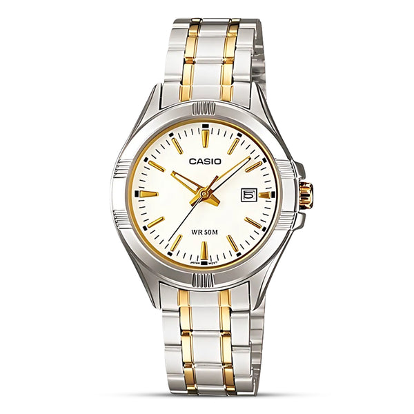 Casio Two Tone White Dial Ladies Watch | LTP-1308SG-7AVDF