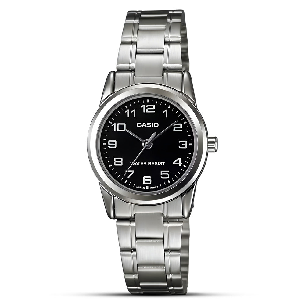 CASIO STANDARD BLACK DIAL LADIES WATCH LTP-V001D-1BUDF