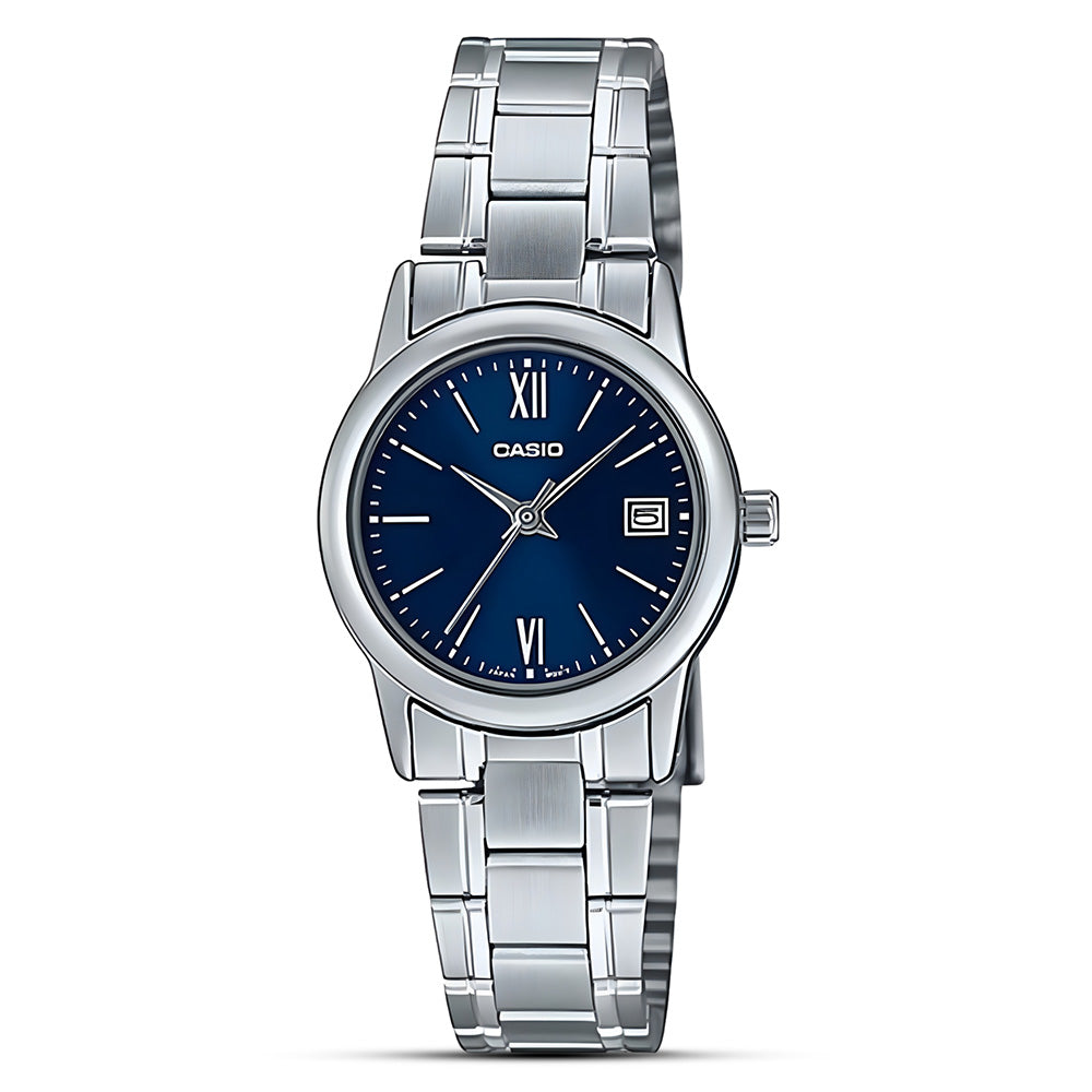Casio Standard Date Blue Dial Ladies Watch LTP-V002D-2B3UDF