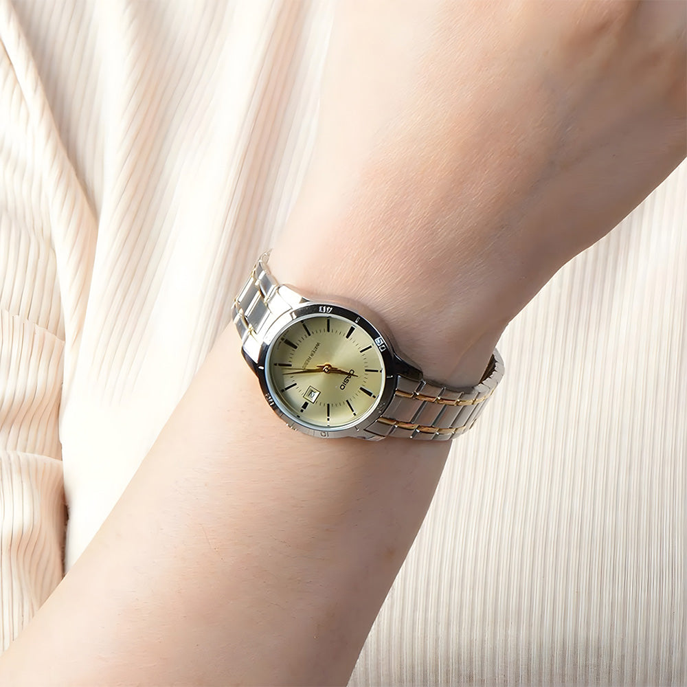 Casio Enticer Champagne Dial Ladies Watch LTP-V004SG-9AUDF