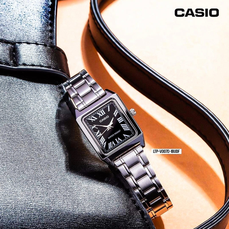 Casio Standard Black Rectangular Dial Woman's Watch | LTP-V007D-1BUDF