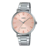 Casio Slim Light Pink Dial Stainless Steel Strap Ladies Watch | LTP-VT01D-4B2UDF