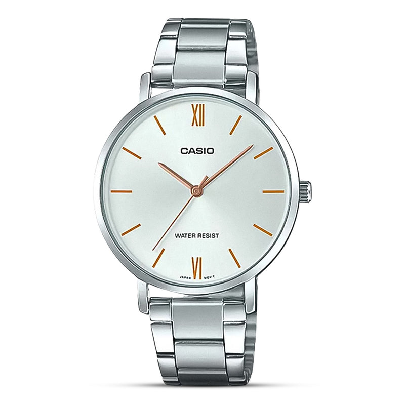Casio Enticer Silver Dial Ladies Watch | LTP-VT01D-7BUDF