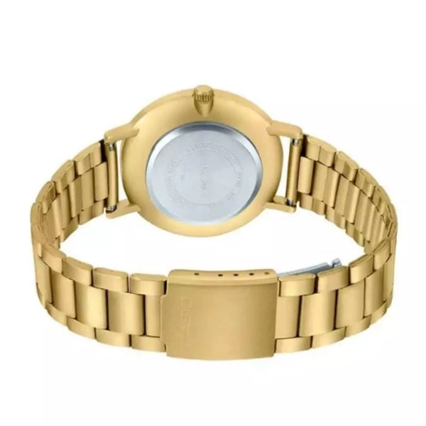 Casio Minimalistic Gold Tone Blue Dial Watch For Women LTP-VT01G-2BUDF