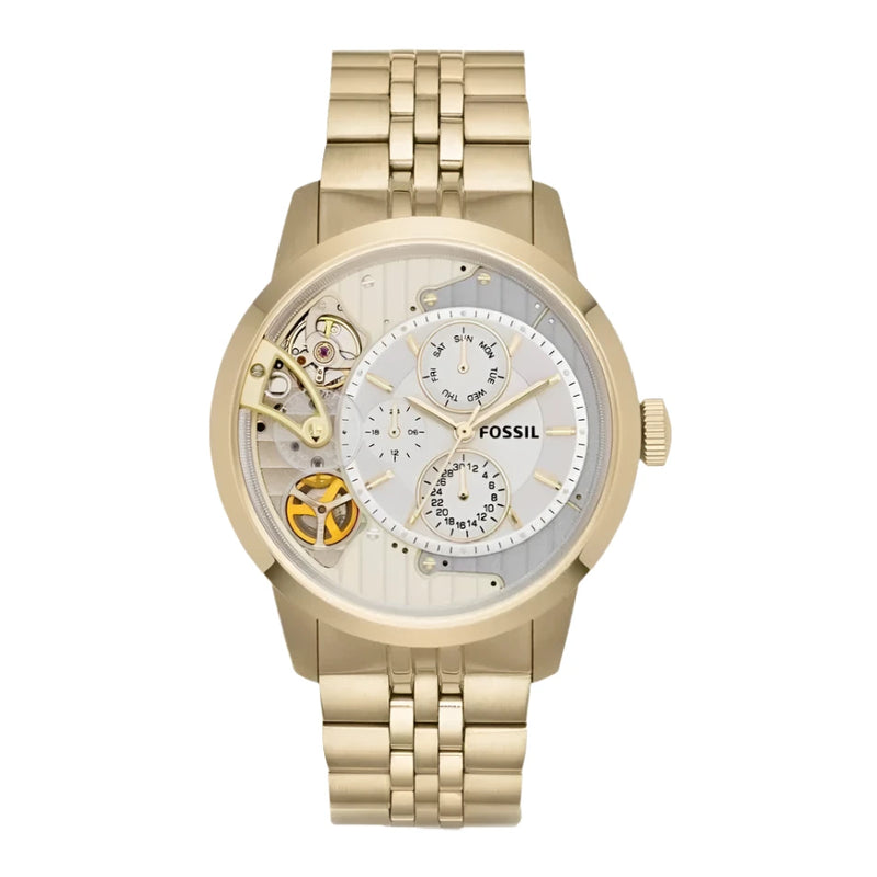 Fossil Chronograph white Dial Golden Watch For Men | ME1137