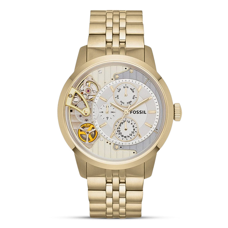 Fossil Chronograph white Dial Golden Watch For Men | ME1137