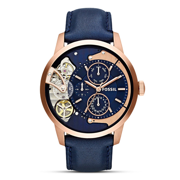 Fossil Townsman Multifunction Navy Leather Watch ME1138