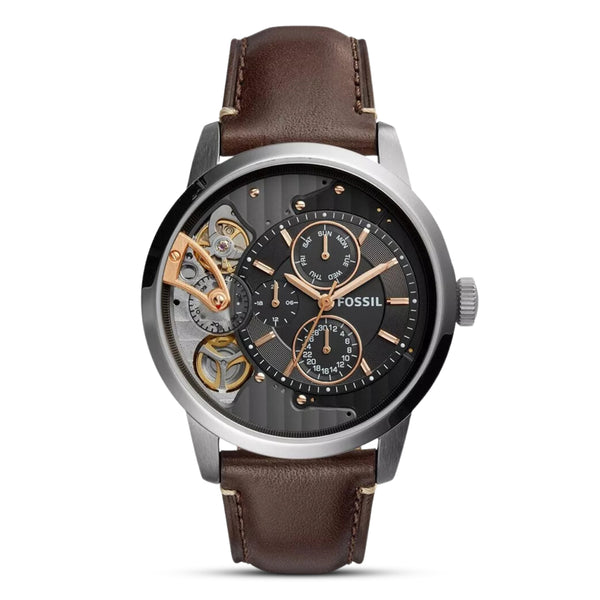 FOSSIL Townsman Twist Dark Brown Leather Men's Watch| ME1163