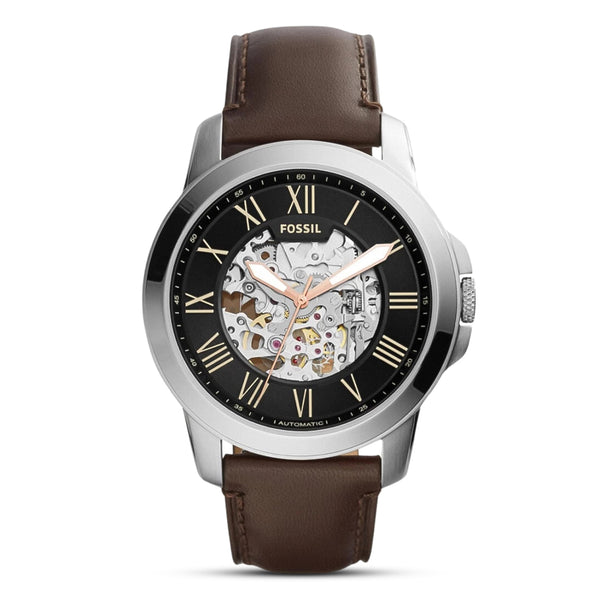 Fossil Grant Automatic Black Skeleton Dial Men's Watch | ME3100