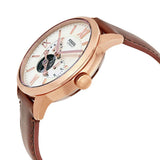 Fossil Townsman Automatic Rose Gold Bezel Leather Strap Watch | ME3105