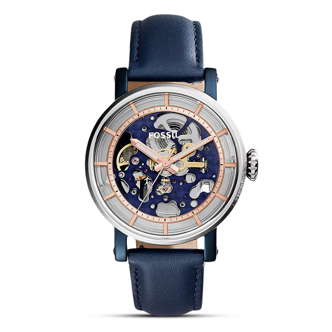 Fossil Boyfriend Automatic Skeleton Dial Ladies Watch ME3136