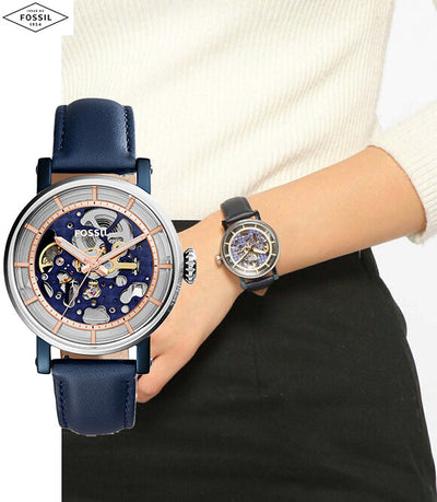 Fossil Boyfriend Automatic Skeleton Dial Ladies Watch ME3136