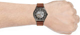 Fossil Forrester Automatic Grey Dial Leather Strap Watch | ME3178