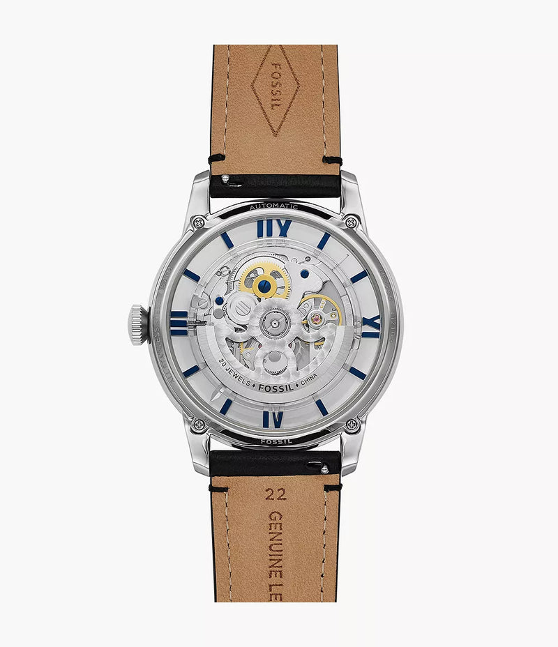 Fossil Townsman 44mm Dial Automatic Black Leather Watch ME3200