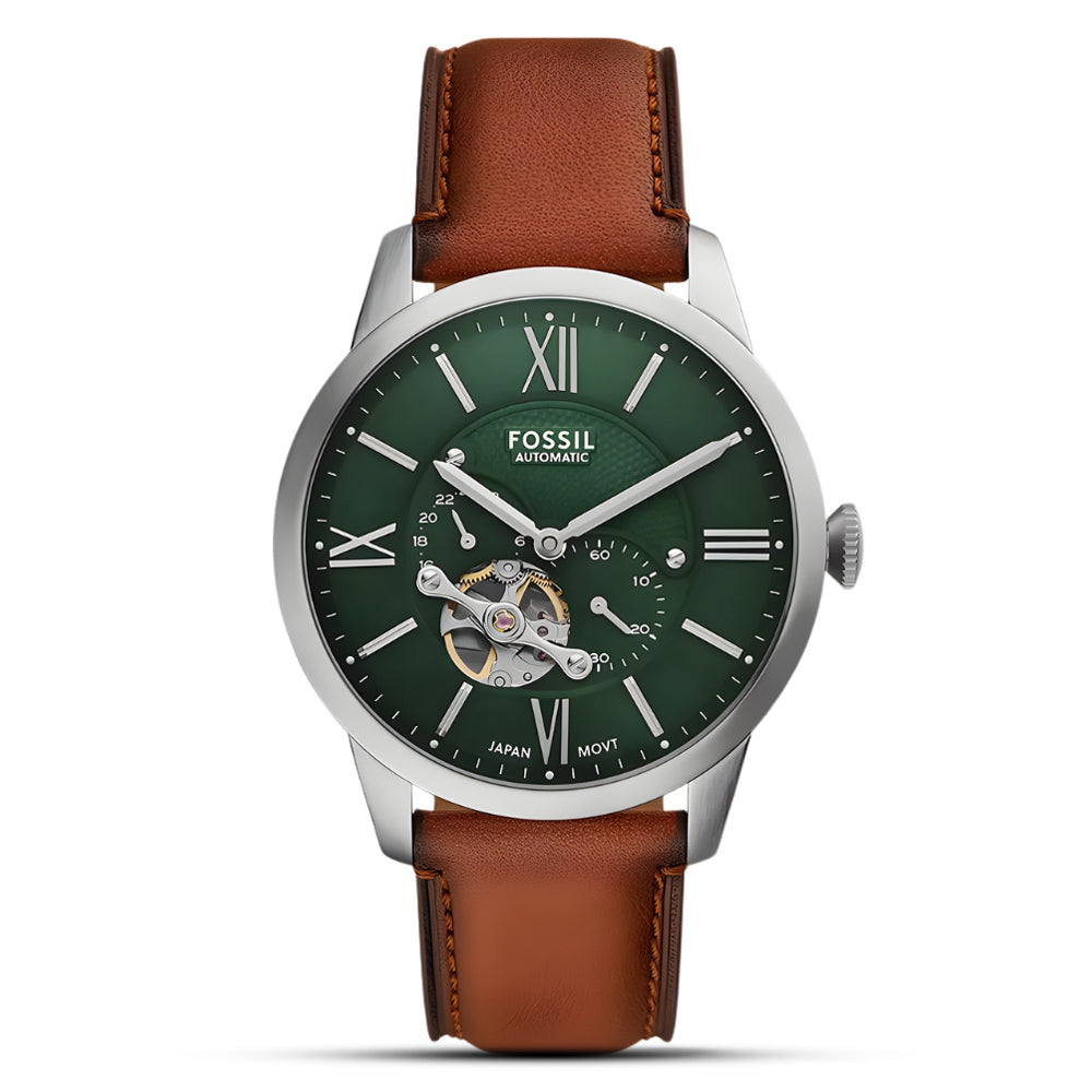 Fossil Townsman Open Heart Automatic Green Dial Men's Watch | ME3265