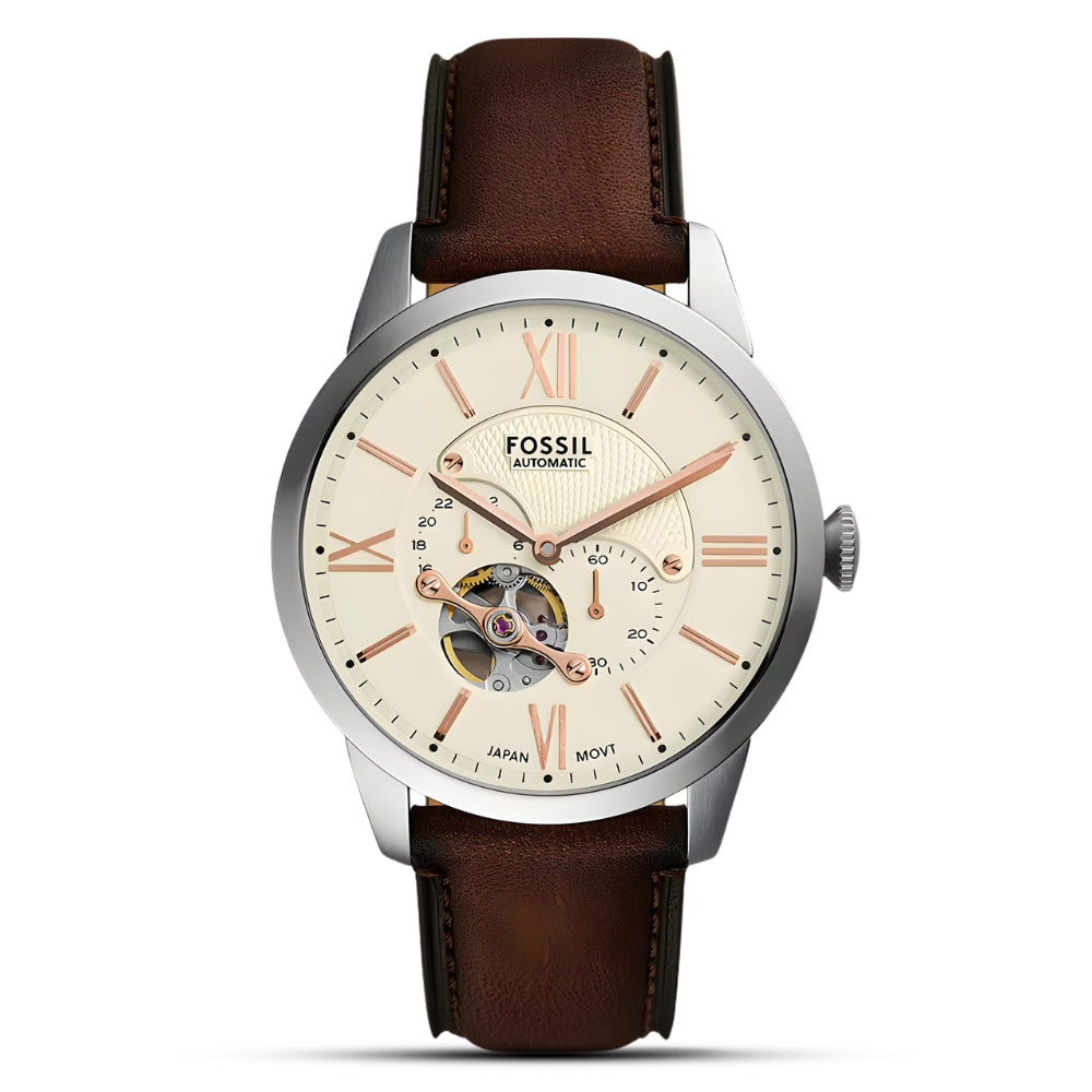 Fossil Townsman Open Heart Automatic Beige Dial Men's Watch | ME3266