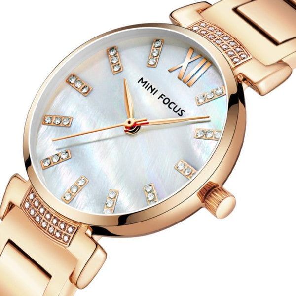 Mini Focus Rose Gold Metal Band Woman Watch MF0227L.03