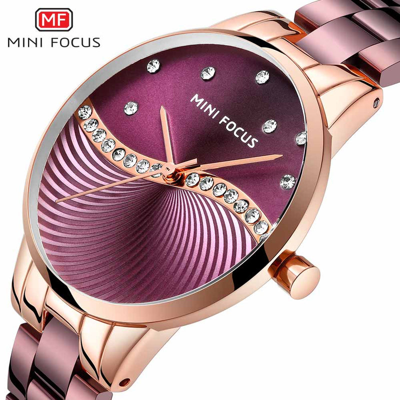 Mini Focus Purple Dial Metal Band Woman Watch MF0263L.05