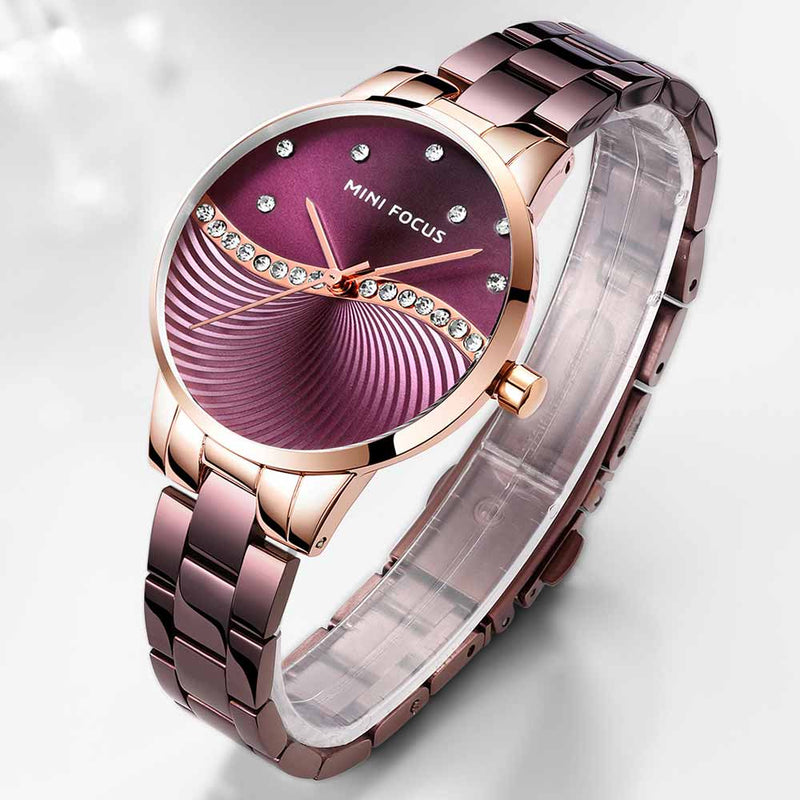 Mini Focus Purple Dial Metal Band Woman Watch MF0263L.05