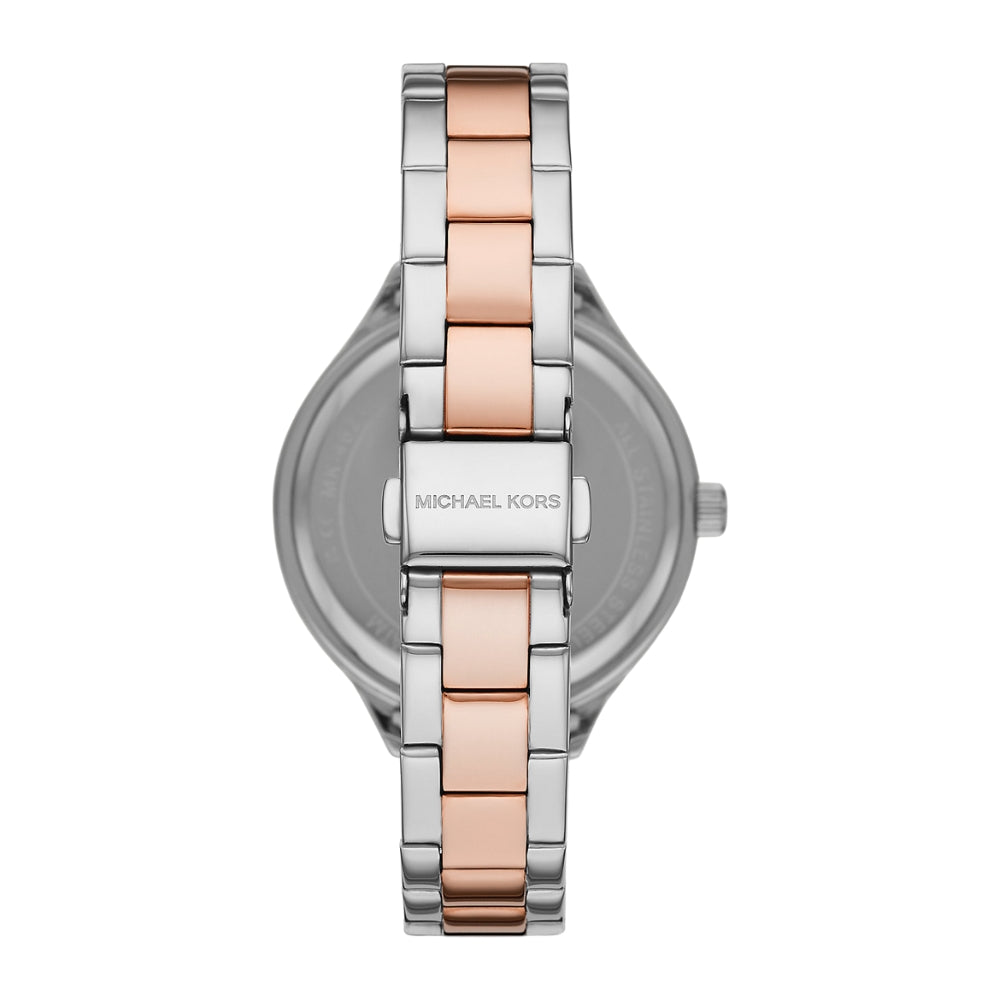 Michael Kors Pave Silver Dial Two Tone Ladies Watch MK1045