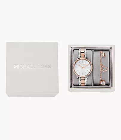 Michael Kors "Pyper" Two-Tone Watch and Bracelet Set MK1066