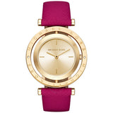 Michael Kors Averi Gold Dial Red Strap Tone Ladies Watch| MK2525