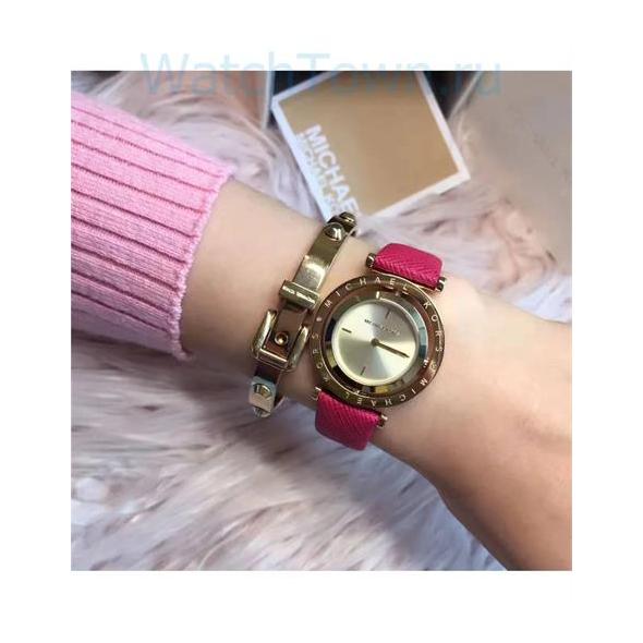 Michael Kors Averi Gold Dial Red Strap Tone Ladies Watch| MK2525