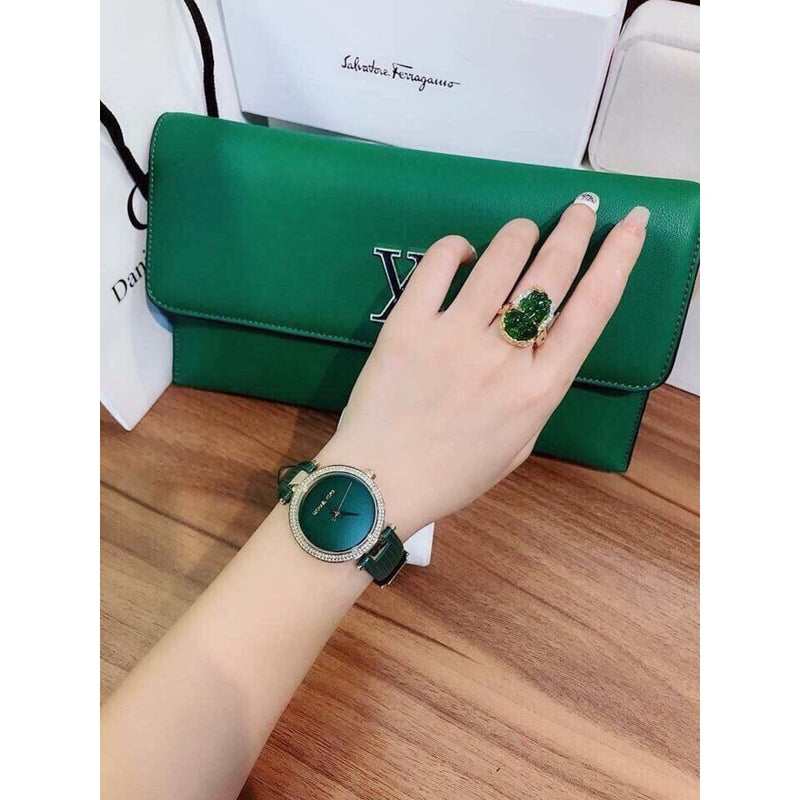 Michael Kors Parker Mini Green Dial Ladies Watch| MK2592