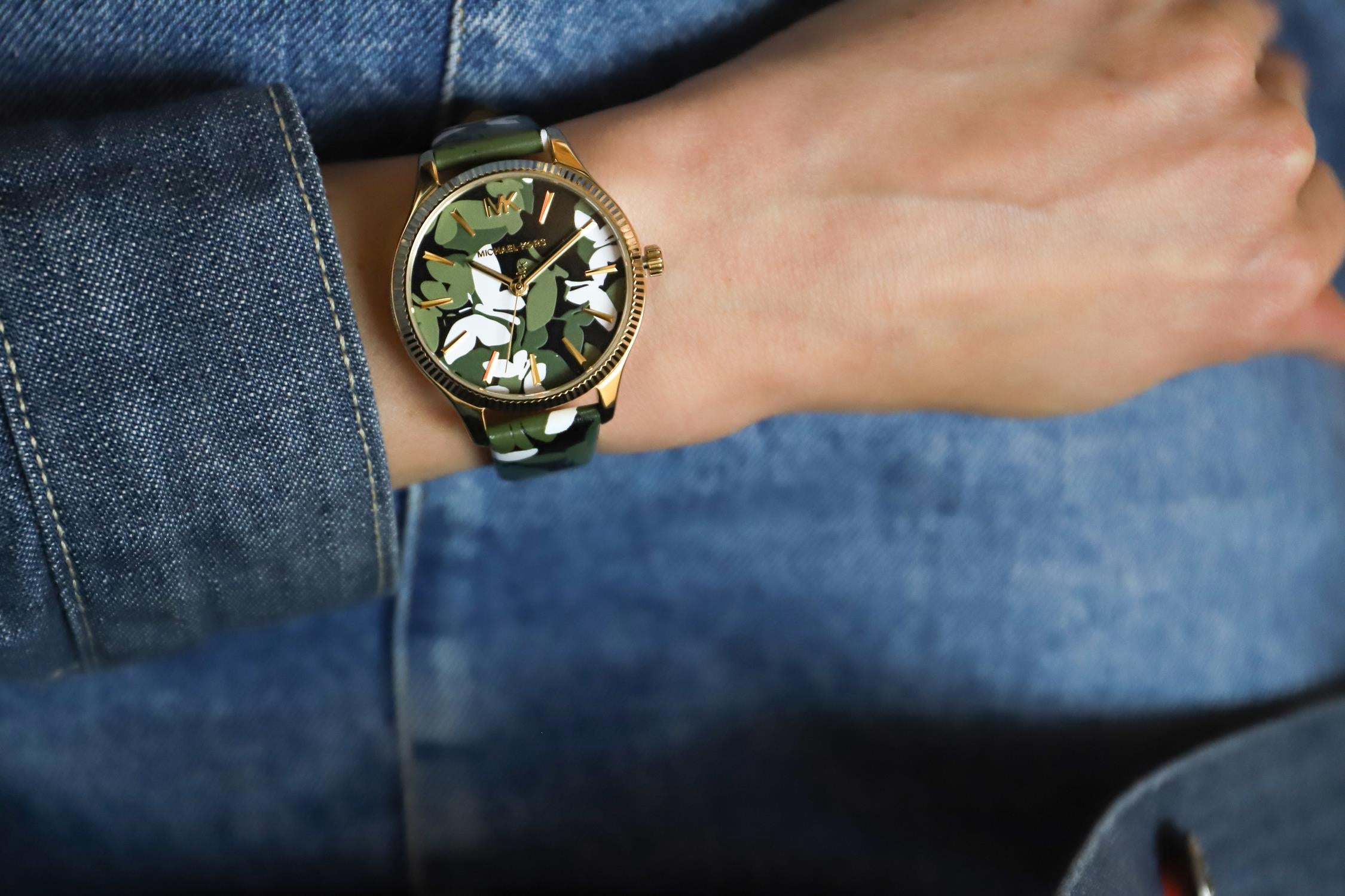 Michael Kors Lexington Green Dial Ladies Watch| MK2811